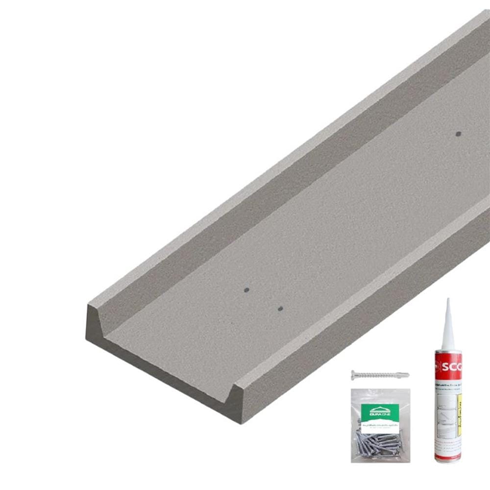 ไม้ตกแต่งซีเฟรม พร้อมอุปกรณ์สกรู และกาว DURAONE 30x300x1.2 ซม. สีซีเมนต์
