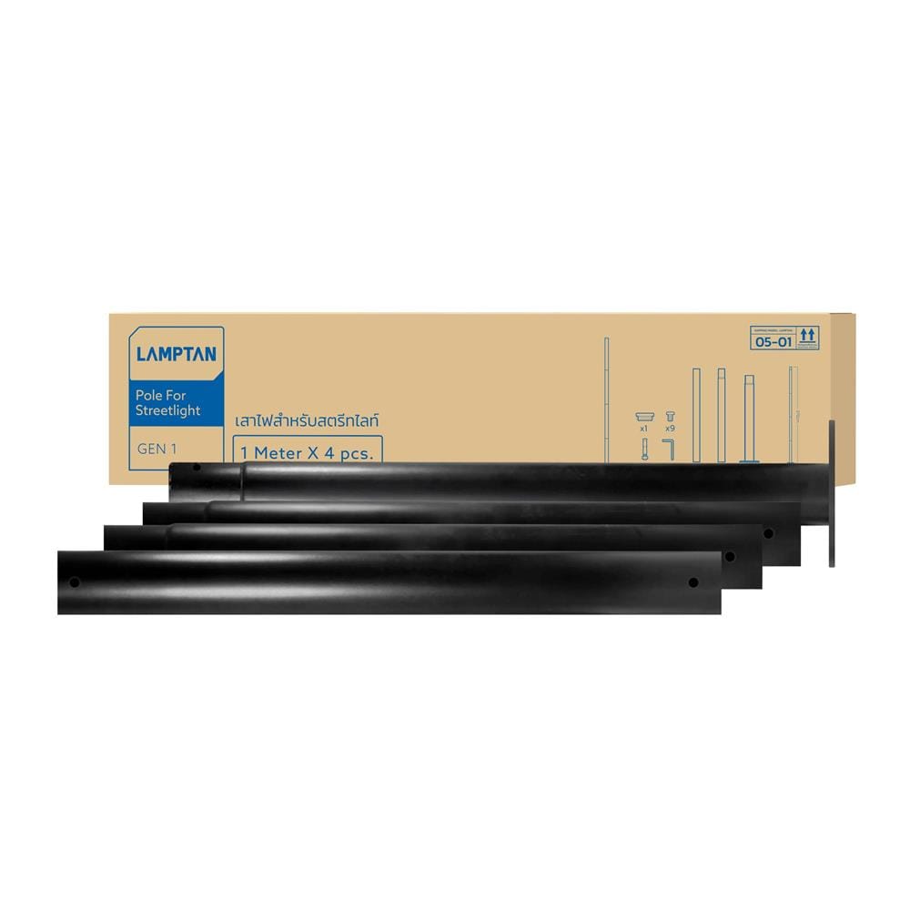 เสาไฟ SOLAR LAMPTAN POLE FOR STREETLIGHT 4 เมตร สีดำ