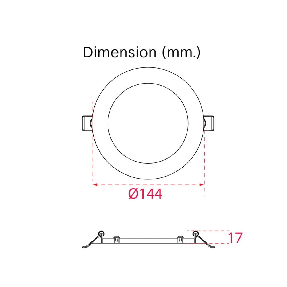 ดาวน์ไลท์ LED SHINING SUPER SLIM 5 นิ้ว 9 วัตต์ DAYLIGHT สีขาว
