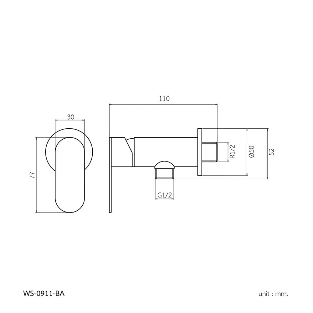 วาล์วฝักบัว 1 ทาง WS WS-0911-BA