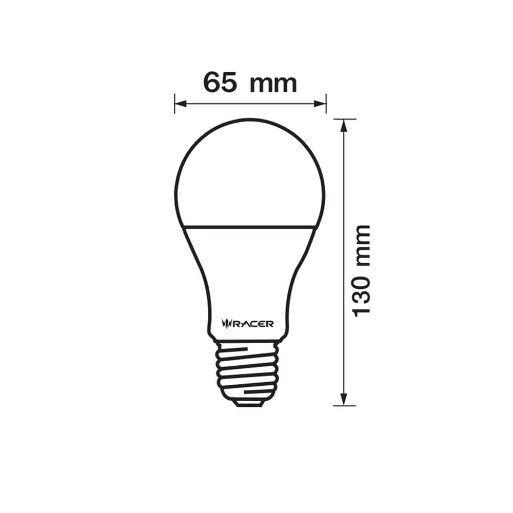 หลอด LED RACER A65 KIMMIE 15 วัตต์ DAYLIGHT E27 (แพ็ก 2 ชิ้น)