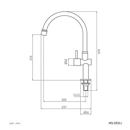 ก๊อกซิงค์เดี่ยวเคาน์เตอร์ WS WS-2531J_1