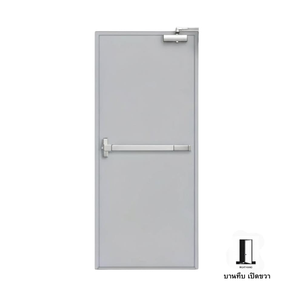 ชุดประตูเหล็กทนไฟ VECO 80x200 ซม. สีเทา (เปิดด้านขวา ออกด้านนอก)