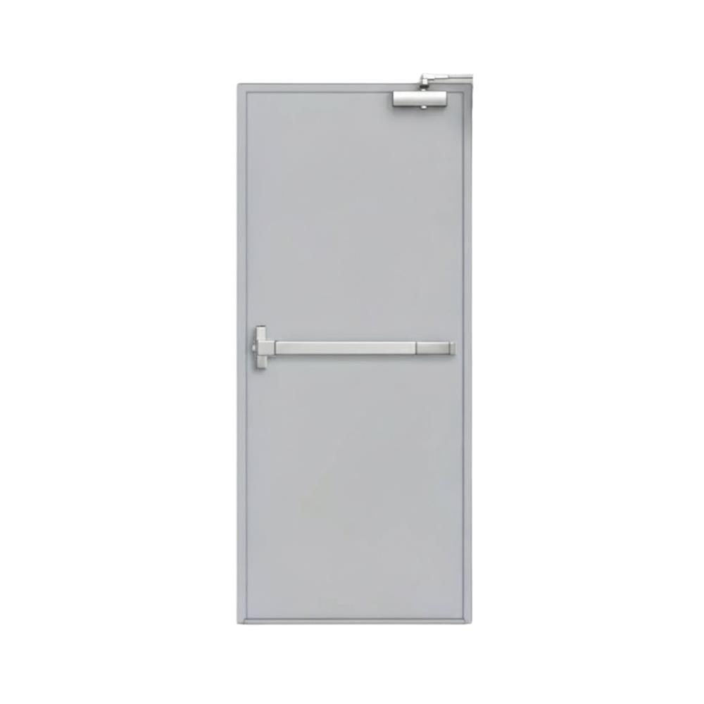 ชุดประตูเหล็กทนไฟ VECO 100x200 ซม. สีเทา (เปิดด้านขวา ออกด้านนอก)