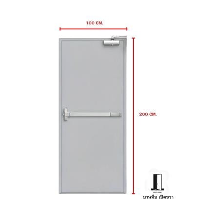 ชุดประตูเหล็กทนไฟ VECO 100x200 ซม. สีเทา (เปิดด้านขวา ออกด้านนอก)_4