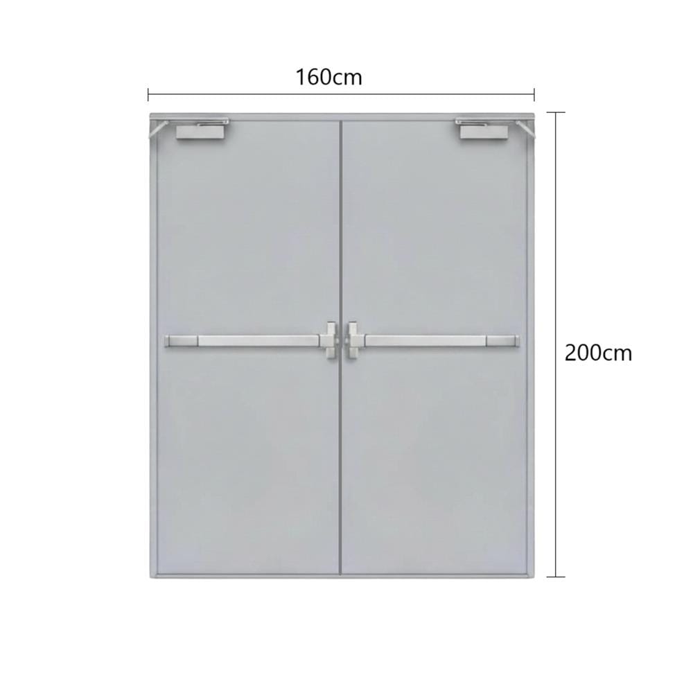 ชุดประตูเหล็กทนไฟ VECO 160x200 ซม. สีเทา