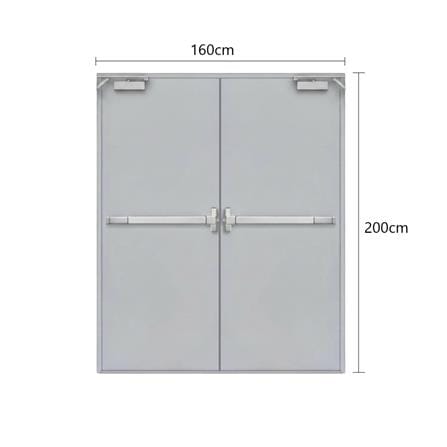 ชุดประตูเหล็กทนไฟ VECO 160x200 ซม. สีเทา_2