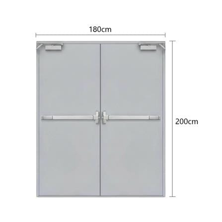 ชุดประตูเหล็กทนไฟ VECO 180x200 ซม. สีเทา_2