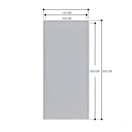 ชุดประตูเหล็ก ไม่เจาะลูกบิด VECO 100x200 ซม. สีเทา_2