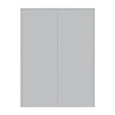 ชุดประตูเหล็ก ไม่เจาะลูกบิด VECO 160x200 ซม. สีเทา_0