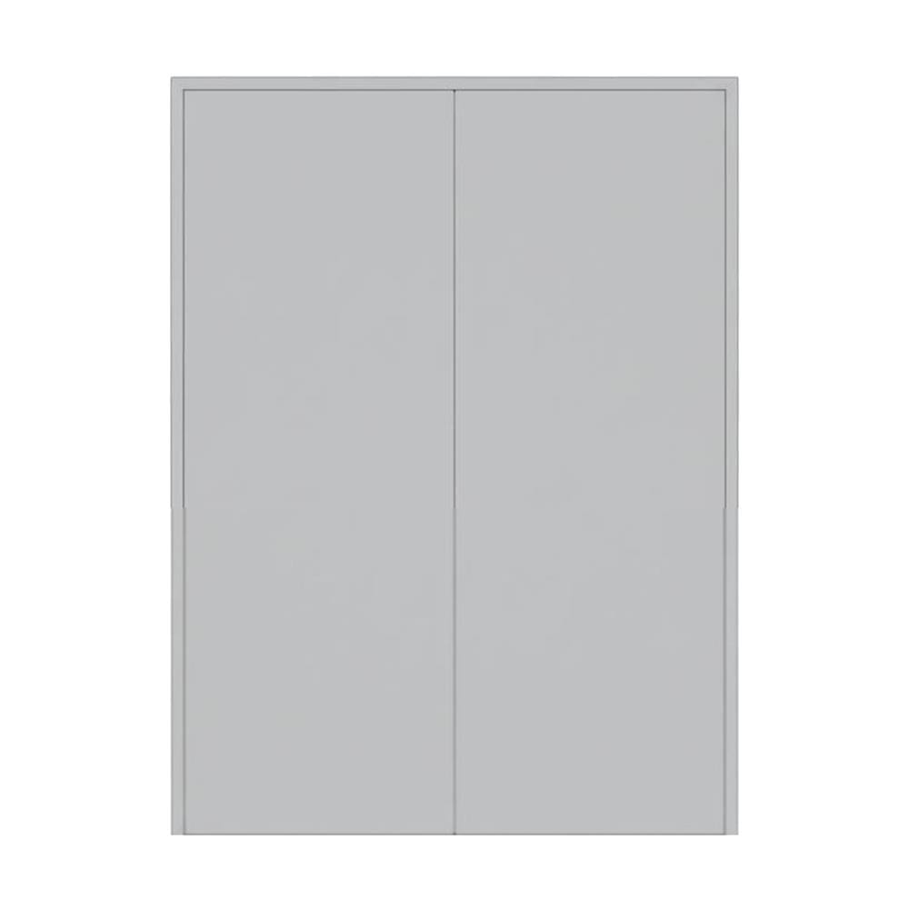ชุดประตูเหล็ก ไม่เจาะลูกบิด VECO 200x200 ซม. สีเทา