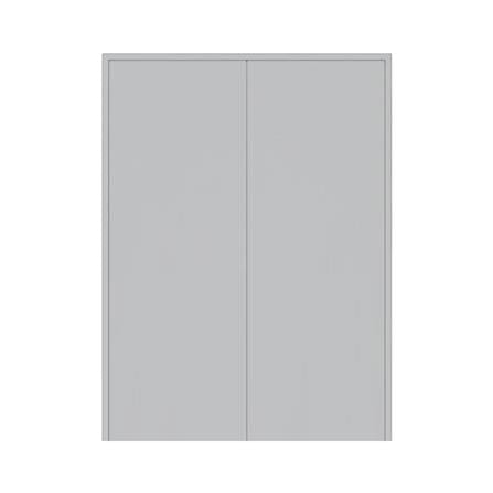 ชุดประตูเหล็ก ไม่เจาะลูกบิด VECO 200x200 ซม. สีเทา_0
