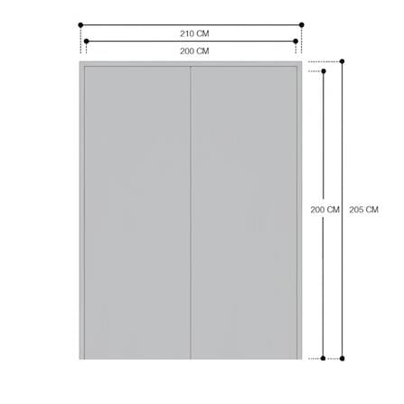 ชุดประตูเหล็ก ไม่เจาะลูกบิด VECO 200x200 ซม. สีเทา_2