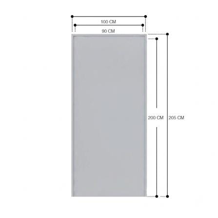 ชุดประตูเหล็ก ไม่เจาะลูกบิด VECO 90x200 ซม. สีเทา_2