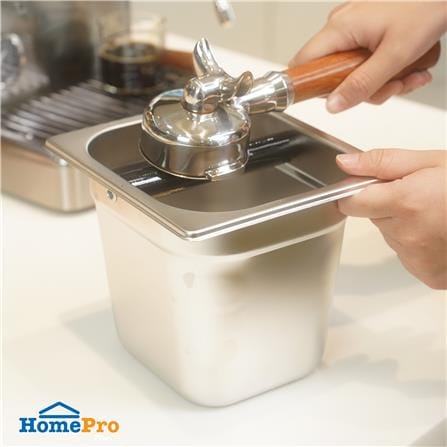 ถังเคาะกากกาแฟสเตนเลส ทรงสี่เหลี่ยม KOF BAKE KB10C 15 ซม._4