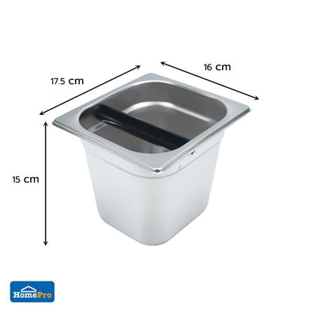 ถังเคาะกากกาแฟสเตนเลส ทรงสี่เหลี่ยม KOF BAKE KB10C 15 ซม._8