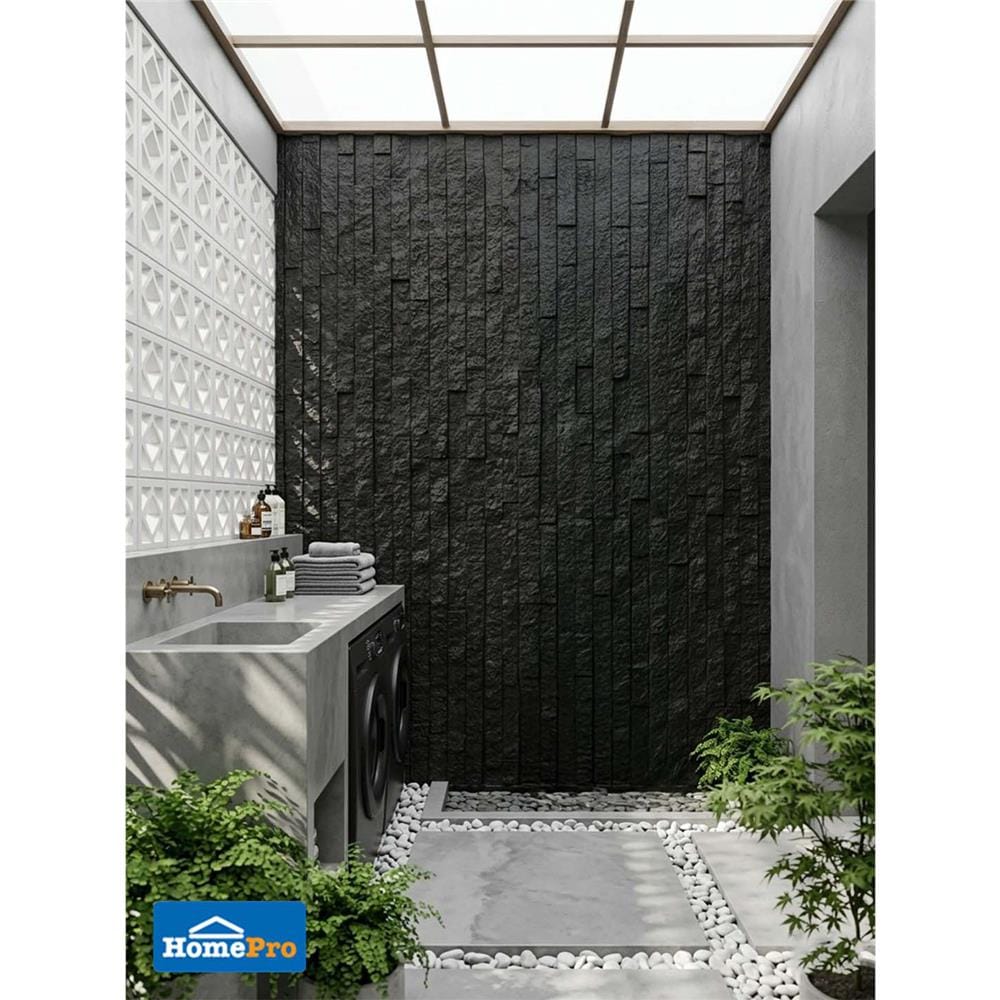 แผ่นตกแต่งผนัง PU 60x120 ซม. TARA BRICK ROCK BLACK