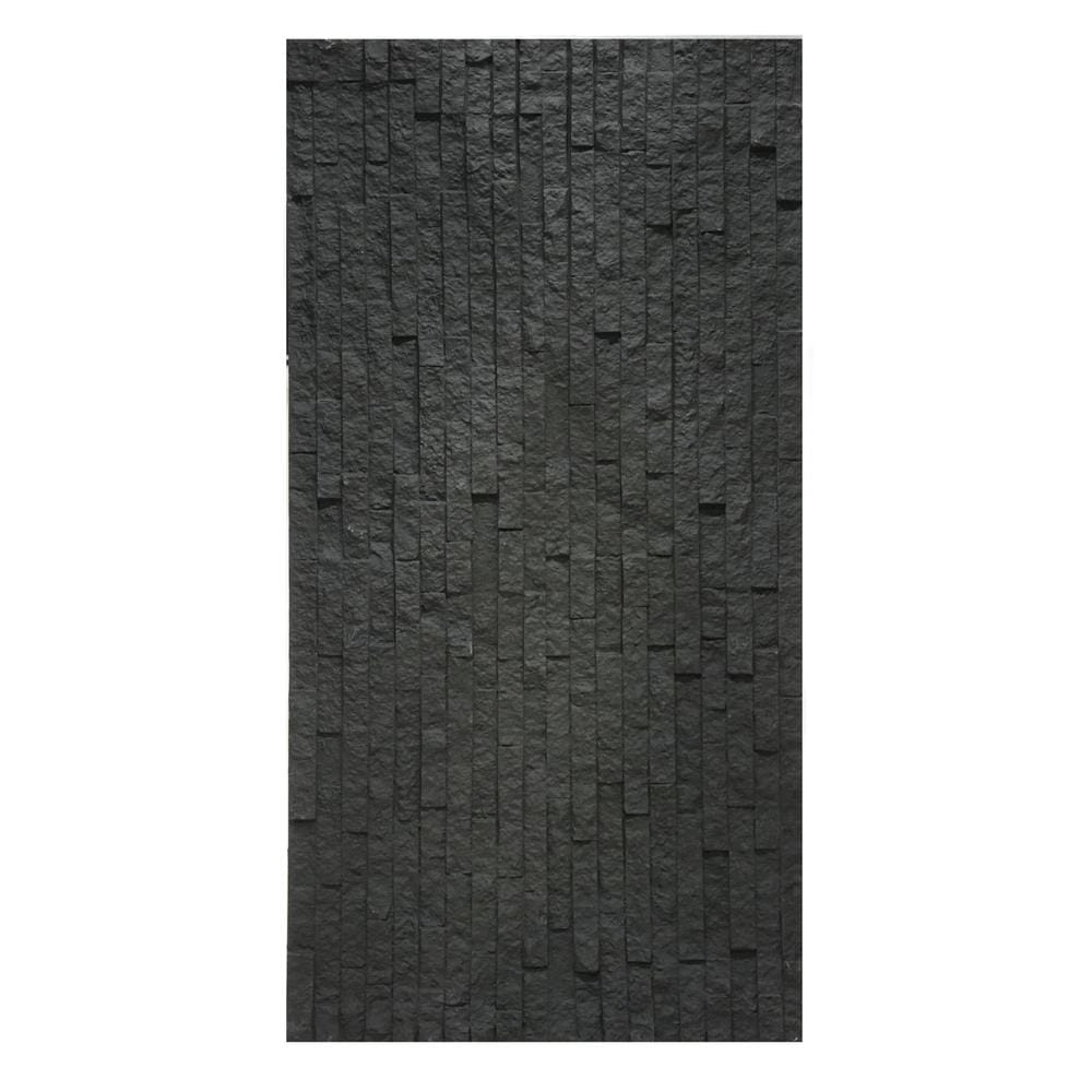แผ่นตกแต่งผนัง PU 60x120 ซม. TARA BRICK ROCK BLACK