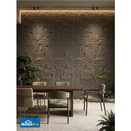 แผ่นตกแต่งผนัง PU 60x120 ซม. TARA STONE GREY_4