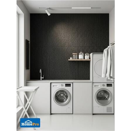 แผ่นตกแต่งผนัง PU 60x120 ซม. TARA ม่านน้ำ สีดำ_4