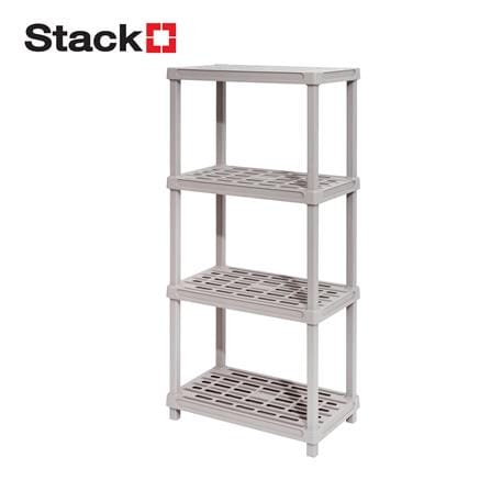 ชั้นพลาสติก 4 ชั้น STACKO 60x35x127 ซม. สีเทาอ่อน_0