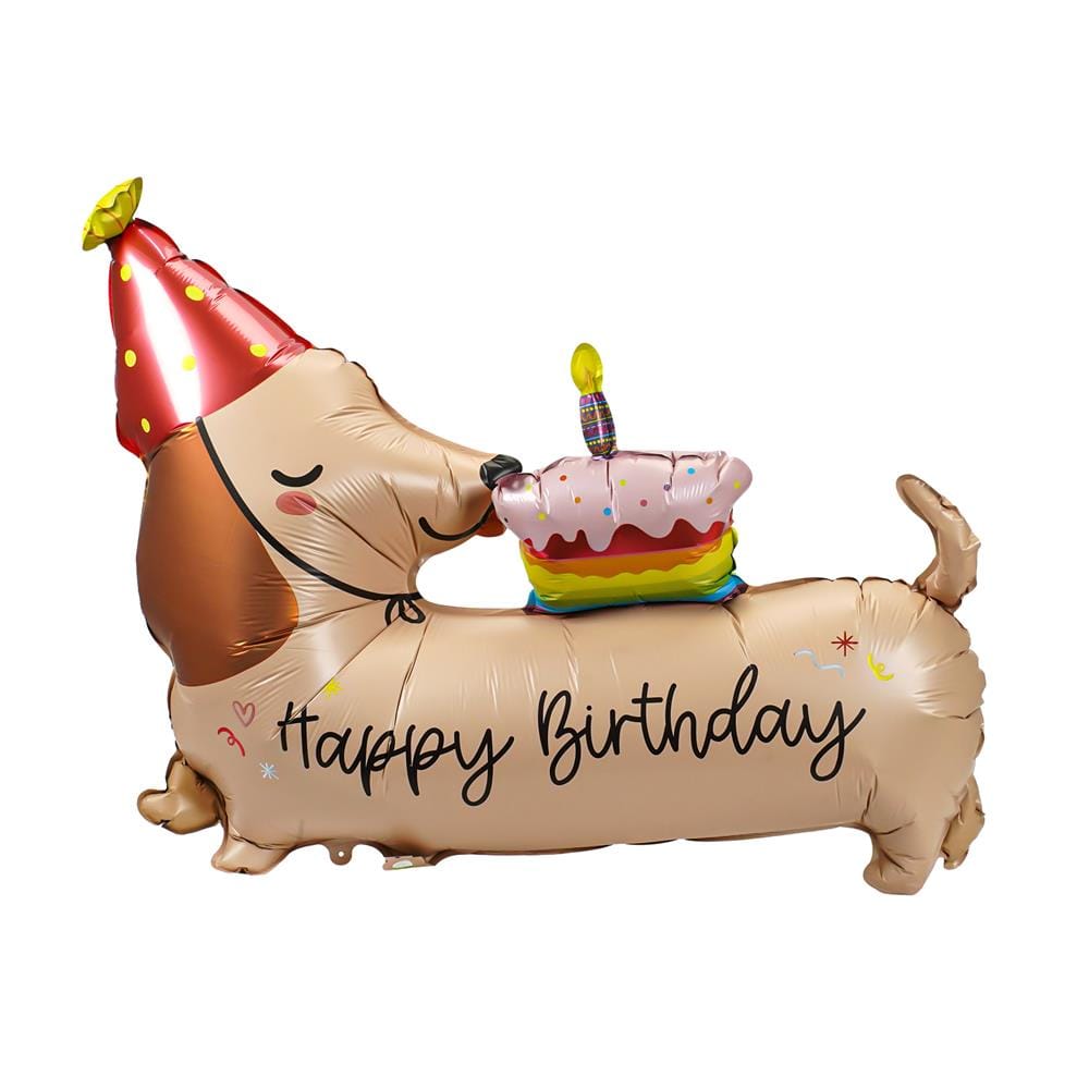 ลูกโป่งฟอยล์ DOG HBD SNAZZ 37 นิ้ว สีน้ำตาล
