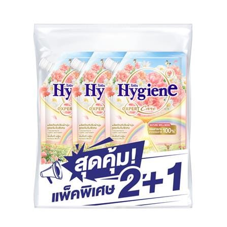 น้ำยาปรับผ้านุ่ม HYGIENE 470 มล. เรนโบว์ บลูม (แพ็ก 2+1)_0