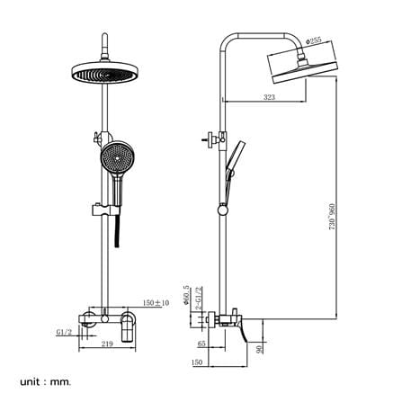 ฝักบัว RAIN SHOWER NOVABATH NVB-RS750-10H_1