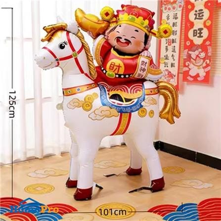 ลูกโป่งฟอยล์ตรุษจีน ม้าขาว UNION HOME 101x125 ซม. สีขาว/แดง_1
