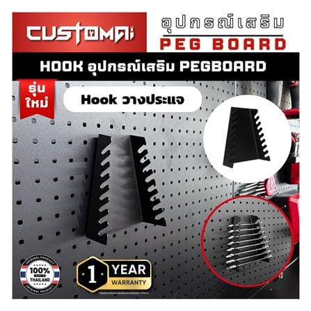 แท่นแขวนเหล็กวางประแจ CUSTOMAI สีดำ_1