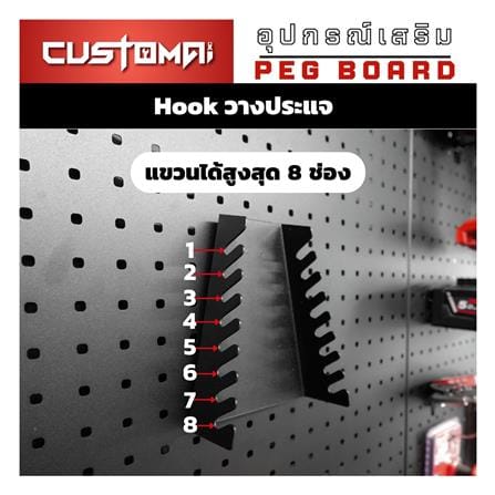 แท่นแขวนเหล็กวางประแจ CUSTOMAI สีดำ_4