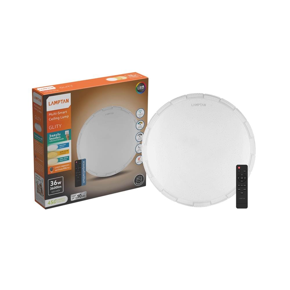 ไฟเพดาน LED LAMPTAN GLITY 15 นิ้ว 36 วัตต์ DAYLIGHT/COOL WHITE/WARM WHITE