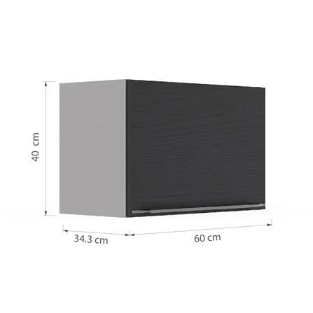 ตู้แขวนเดี่ยว เปิดขวา KITZCHO LUCIDA PLUS 60x40 ซม. สี BLACK OAK_6