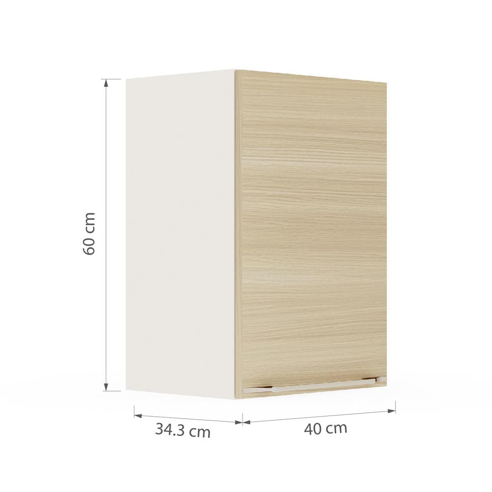 ตู้แขวนเดี่ยว เปิดขวา KITZCHO LUCIDA PLUS 40x60 ซม. สี NATURAL OAK