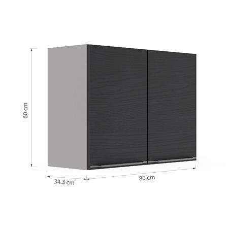 ตู้แขวนคู่ KITZCHO LUCIDA PLUS 80x60 ซม. สี BLACK OAK_6