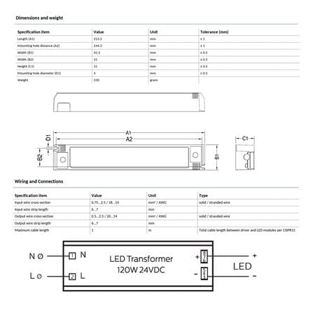 อุปกรณ์ขับไฟเส้น PHILIPS ECONOMIC LED TRANSFORMER 24VDC 120 วัตต์_2