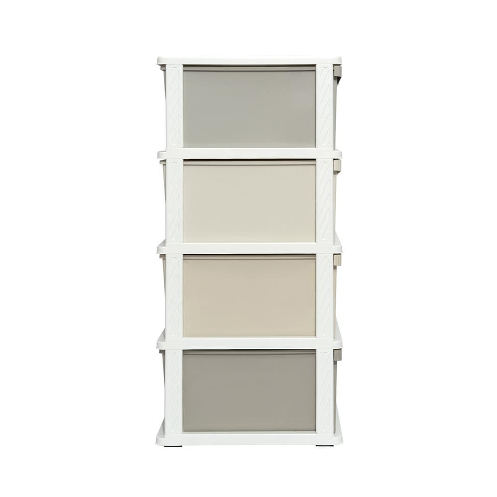 ตู้ลิ้นชัก 4 ชั้น STACKO KURI 40x50x104 ซม. สีขาว/น้ำตาล
