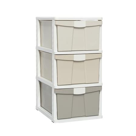 ตู้ลิ้นชัก 3 ชั้น STACKO KURI 40x50x78 ซม. สีขาว/น้ำตาล_1