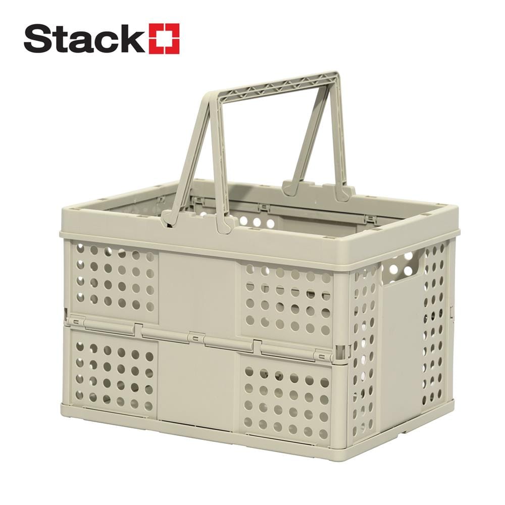 กล่องหูหิ้วพับได้ STACKO CIRCULAR 31.7x23.5x21.5 ซม. สีเทา
