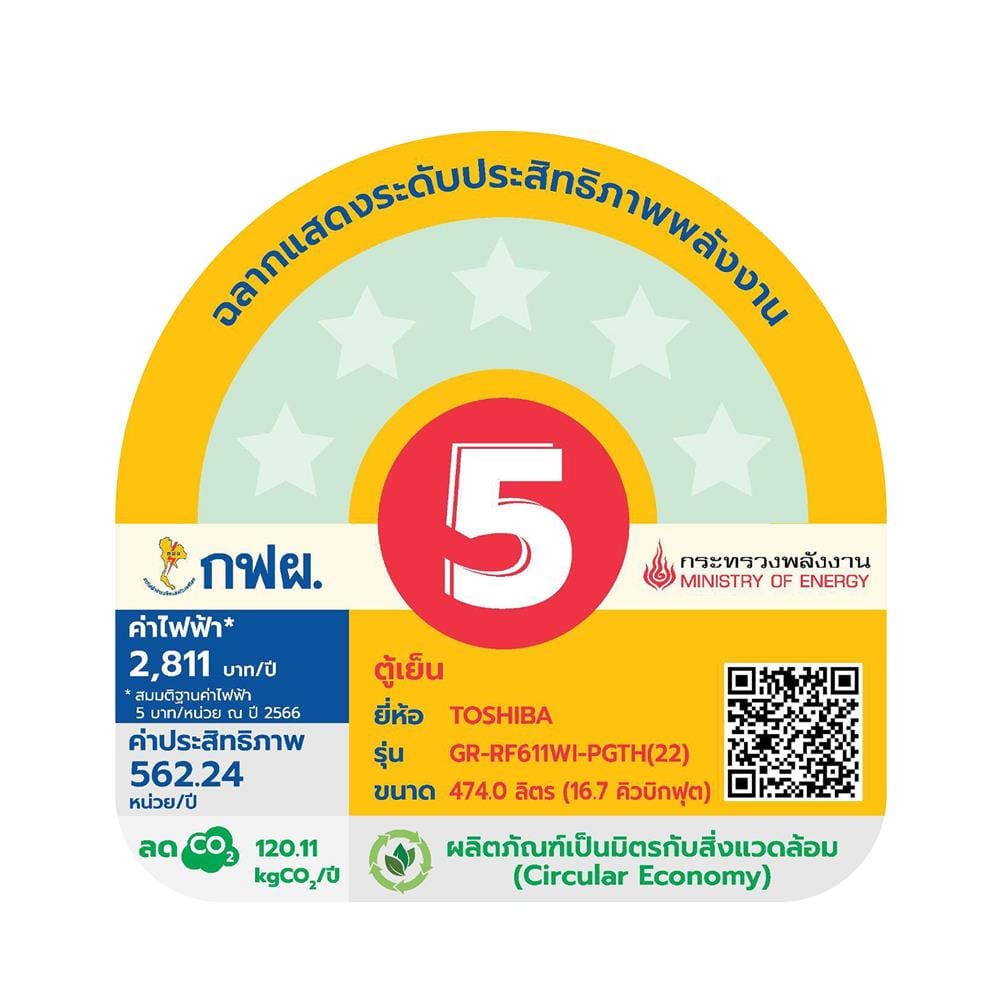ตู้เย็น MULTIDOOR TOSHIBA GR-RF611WI-PGTH 16.7 คิว กระจกดำ