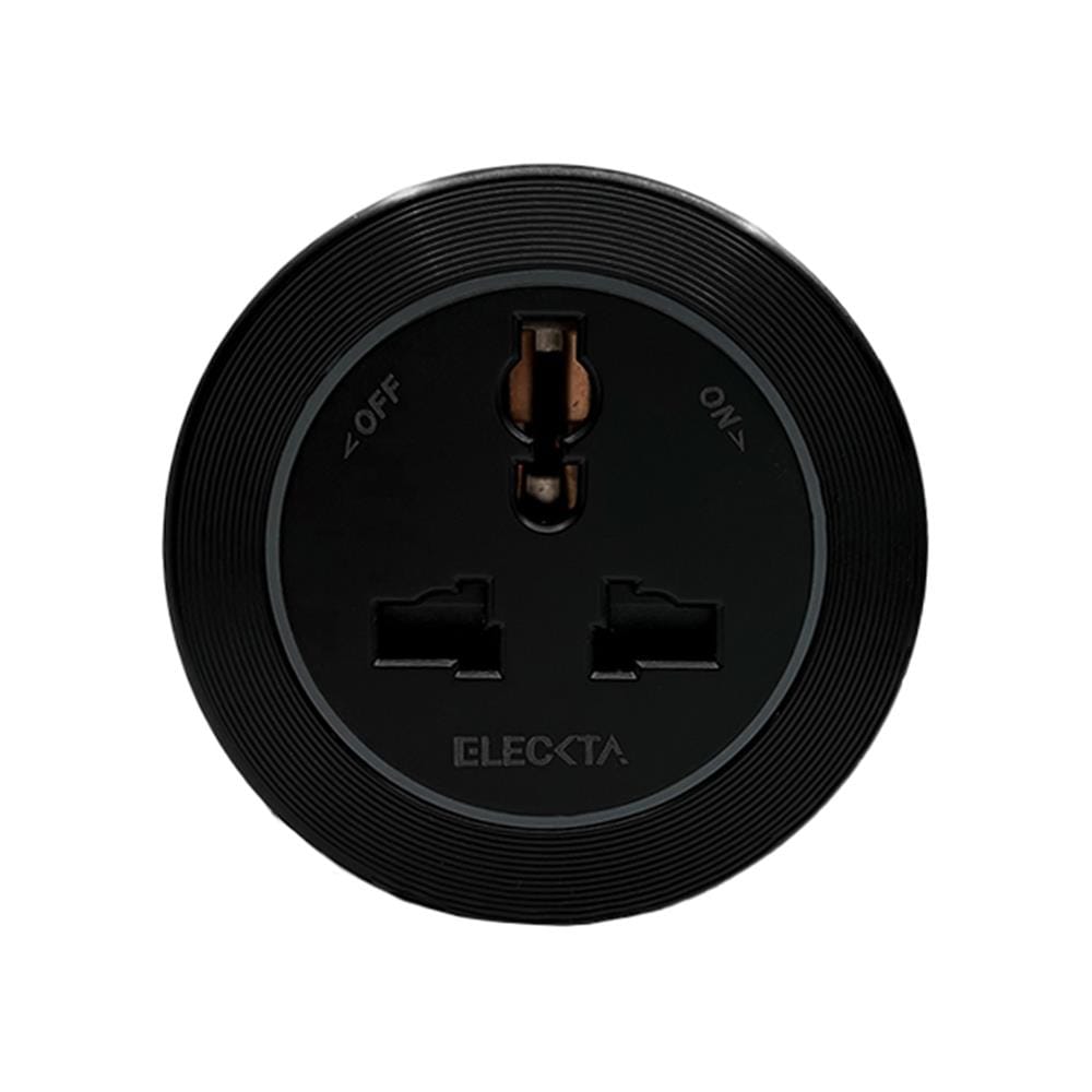 เต้ารับไร้สาย 3 ตา ELECKTA SP-06 สีดำ