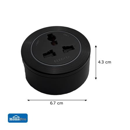 เต้ารับไร้สาย 3 ตา ELECKTA SP-06 สีดำ_4