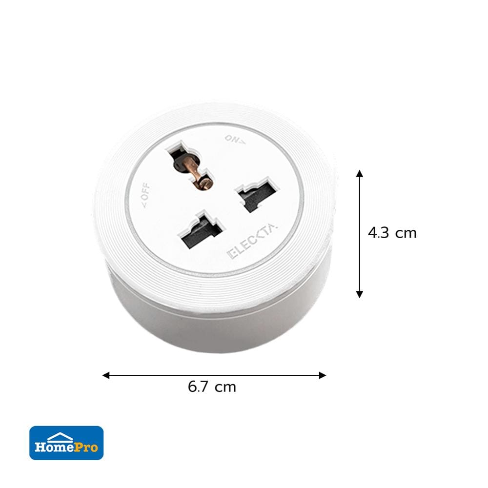 เต้ารับไร้สาย 3 ตา ELECKTA SP-06 สีขาว