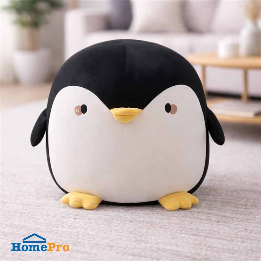 สตูล ME LIVING PUFFY PENGUIN สีขาว/ดำ