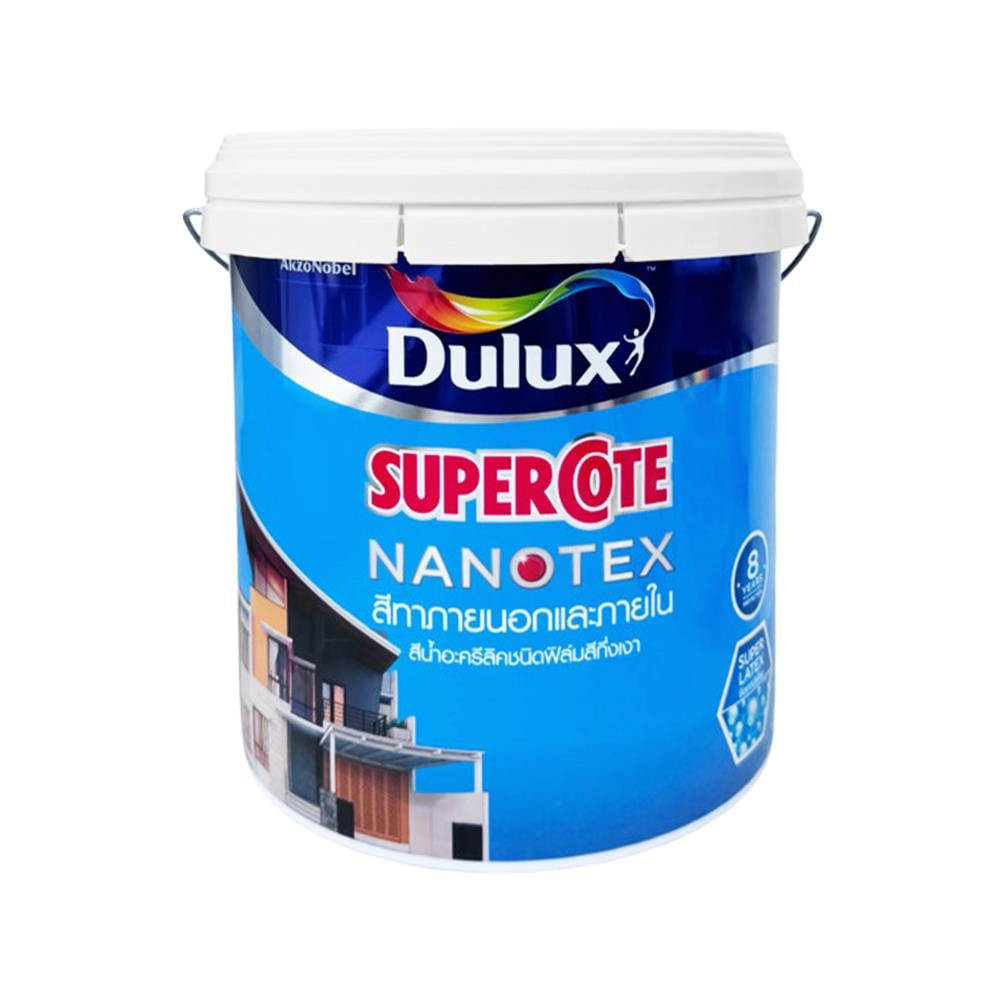 สีน้ำทาภายนอก ชนิดกึ่งเงา DULUX SUPERCOTE NANOTEX BASE E สีขาว 9 ลิตร