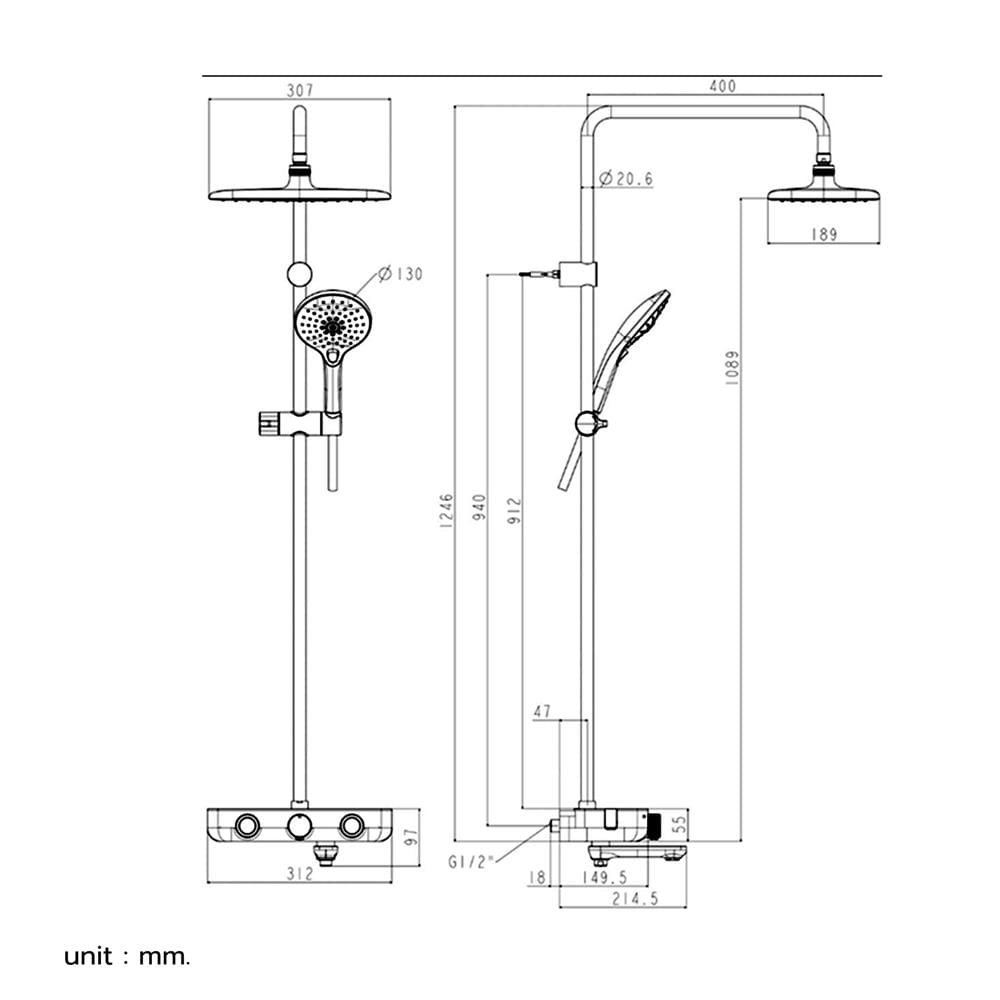 ฝักบัว RAIN SHOWER AMERICAN STANDARD A-6110-978-909AT-HG