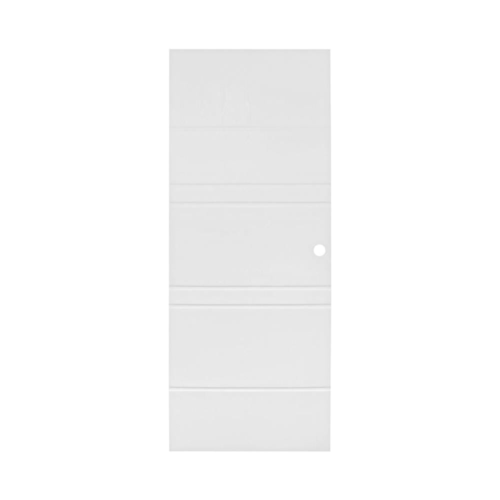 ประตูภายนอก UPVC เจาะลูกบิด MODERNWOOD MWR010 90x200 ซม. สีขาว