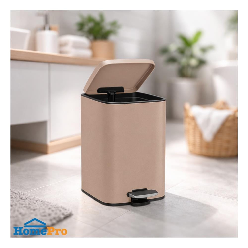 ถังขยะเหยียบเหลี่ยม HOMEPRO MINIMAL 5 ลิตร สีน้ำตาล