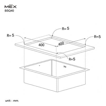 ซิงค์ฝัง 1 หลุม MEX BSQ40 44 ซม. สีเงิน_2