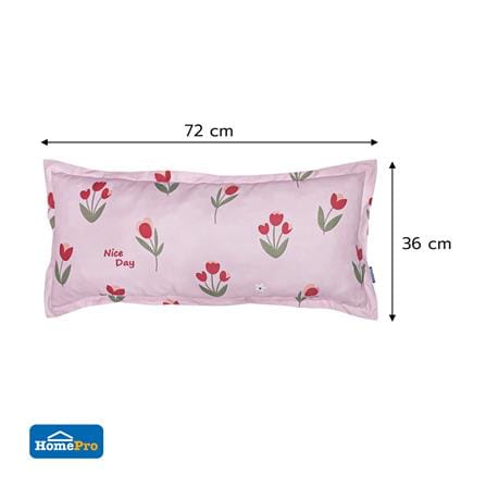 หมอนหนุน ใยสังเคราะห์ SNAZZ TULIP 36x72 ซม. สี PINK_5
